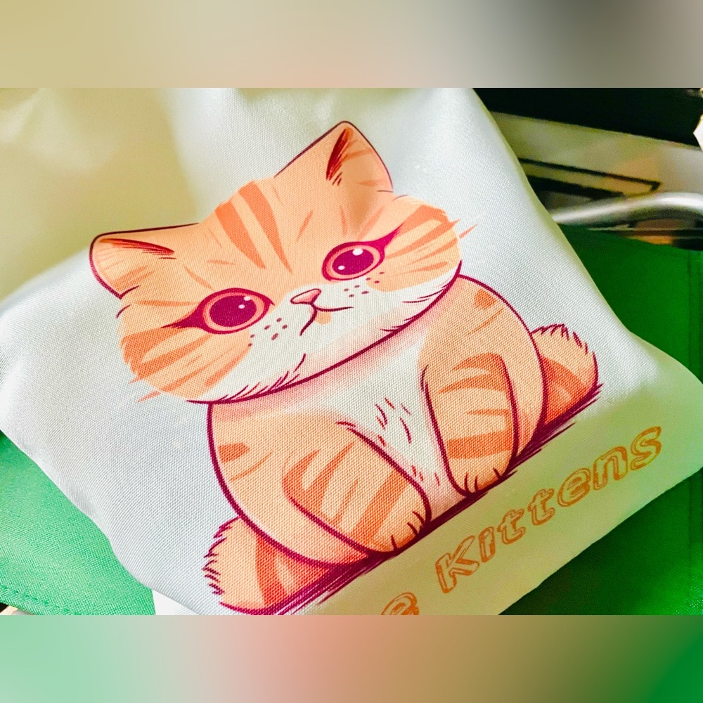 NEW Cute Cat Print Canvas Tote Bag - Picture 4 of 9